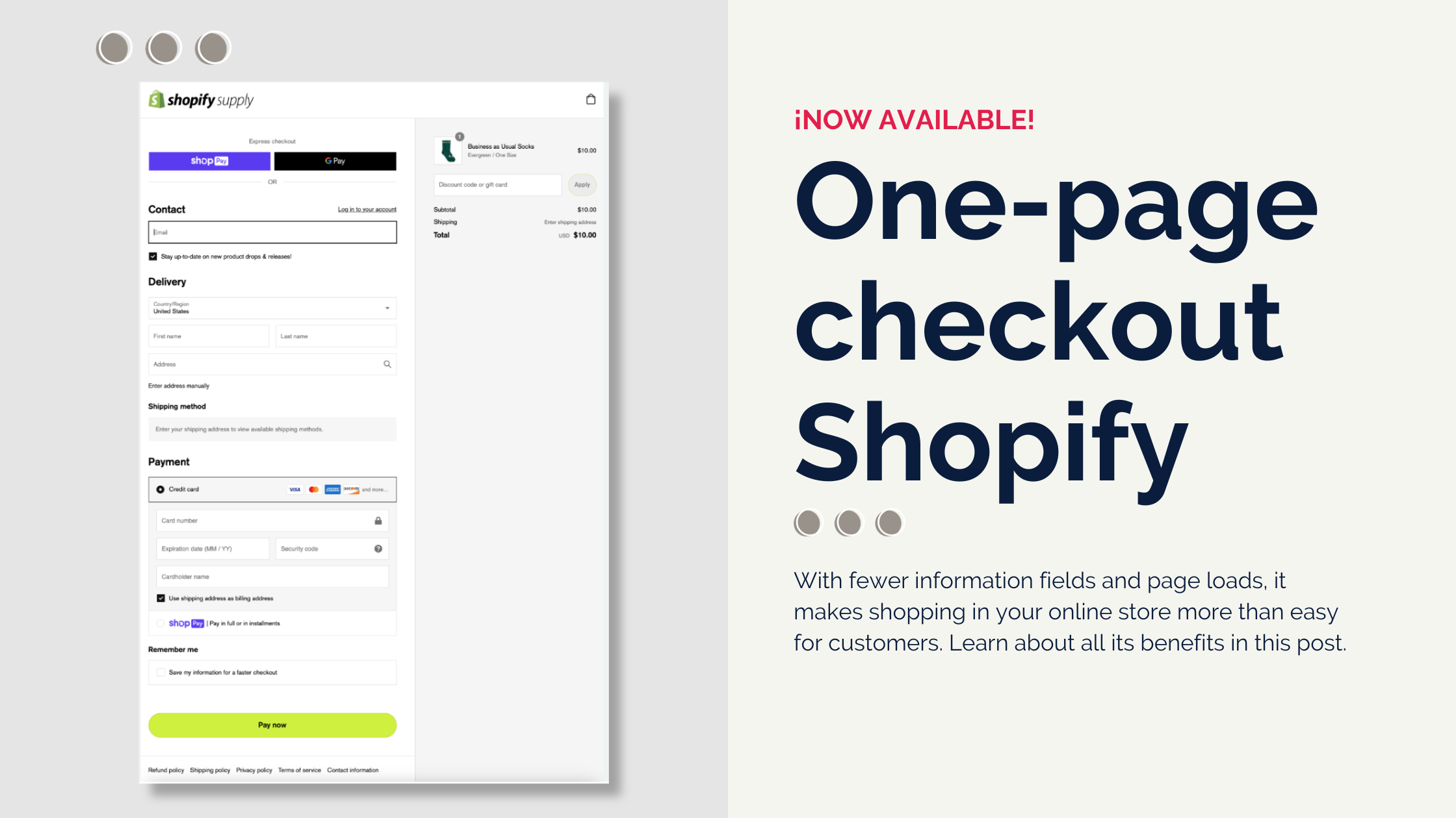 One-Page Checkout Shopify